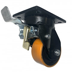 SCpb63 (74) Heavy2 Ролик поворотный полиуретан. с торм.