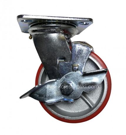 SCpb55 (30) Ролик поворотный полиуретан. с торм.